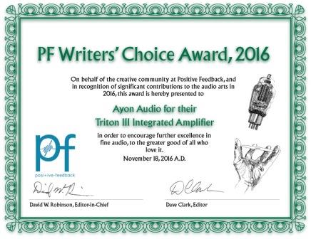 2016 Positive Feedback Writers’ Choice Award!